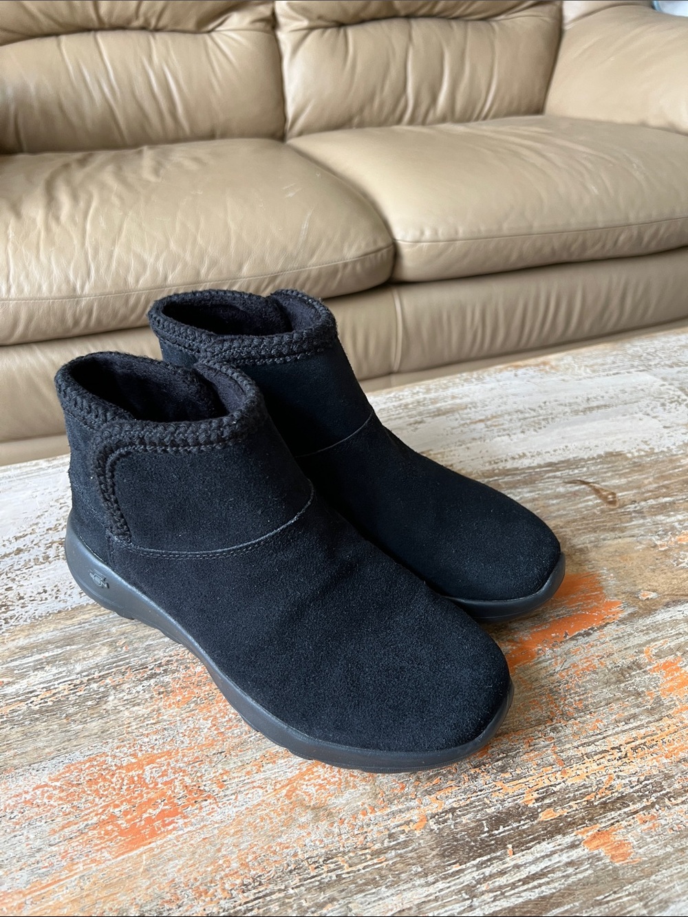Skechers On-the-GO Rosewood 5GEN Black Suede Ankle Booties Size 7.5 - Picture 3 of 10